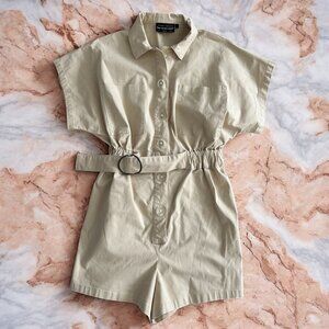 THE FIFTH LABEL Beige Khaki Belted Romper Size US 6 / UK 10